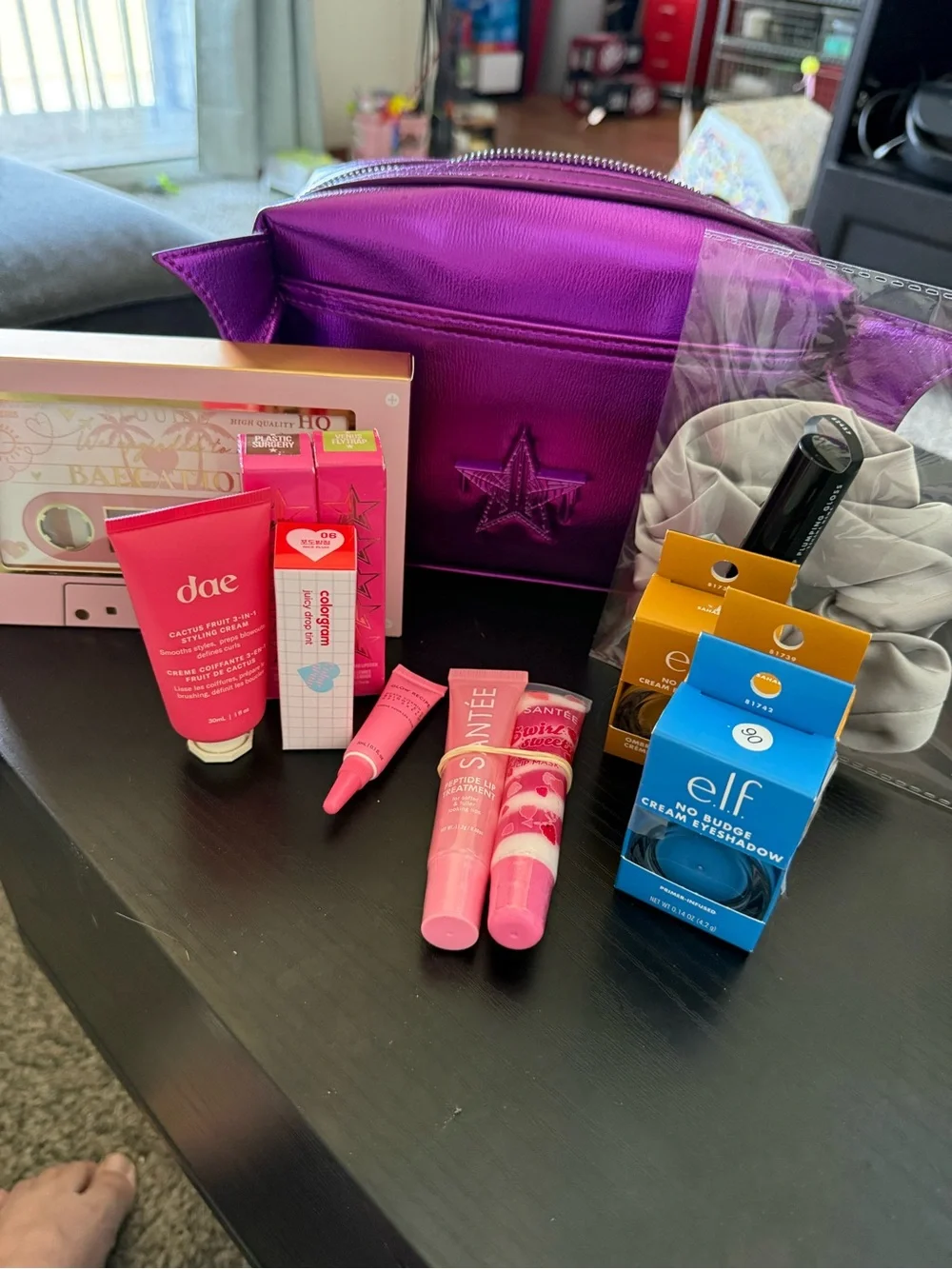 Jeffree Star Metallic Purple Makeup Bag